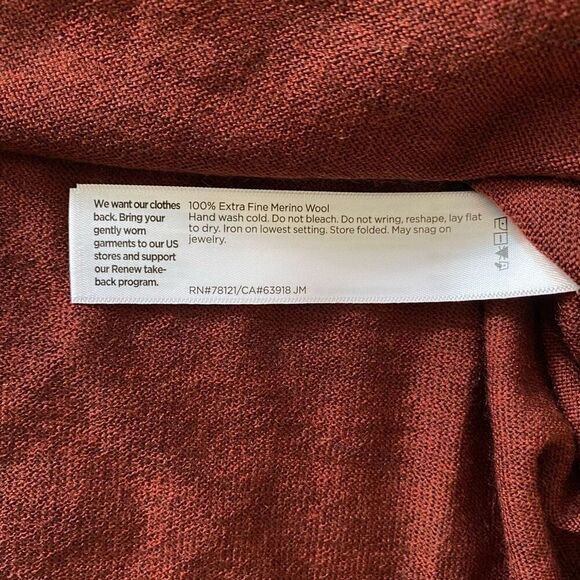 Eileen Fisher Burgundy 100% Merino Wool Turtleneck Sweater NWT Size Extra Large - Picture 4 of 5